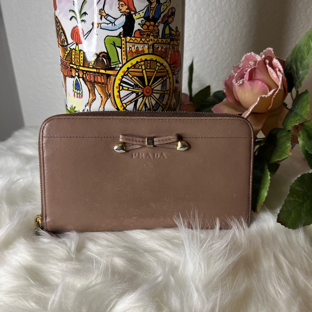 Prada Zip Around Long Wallet, Saffiano Leather
